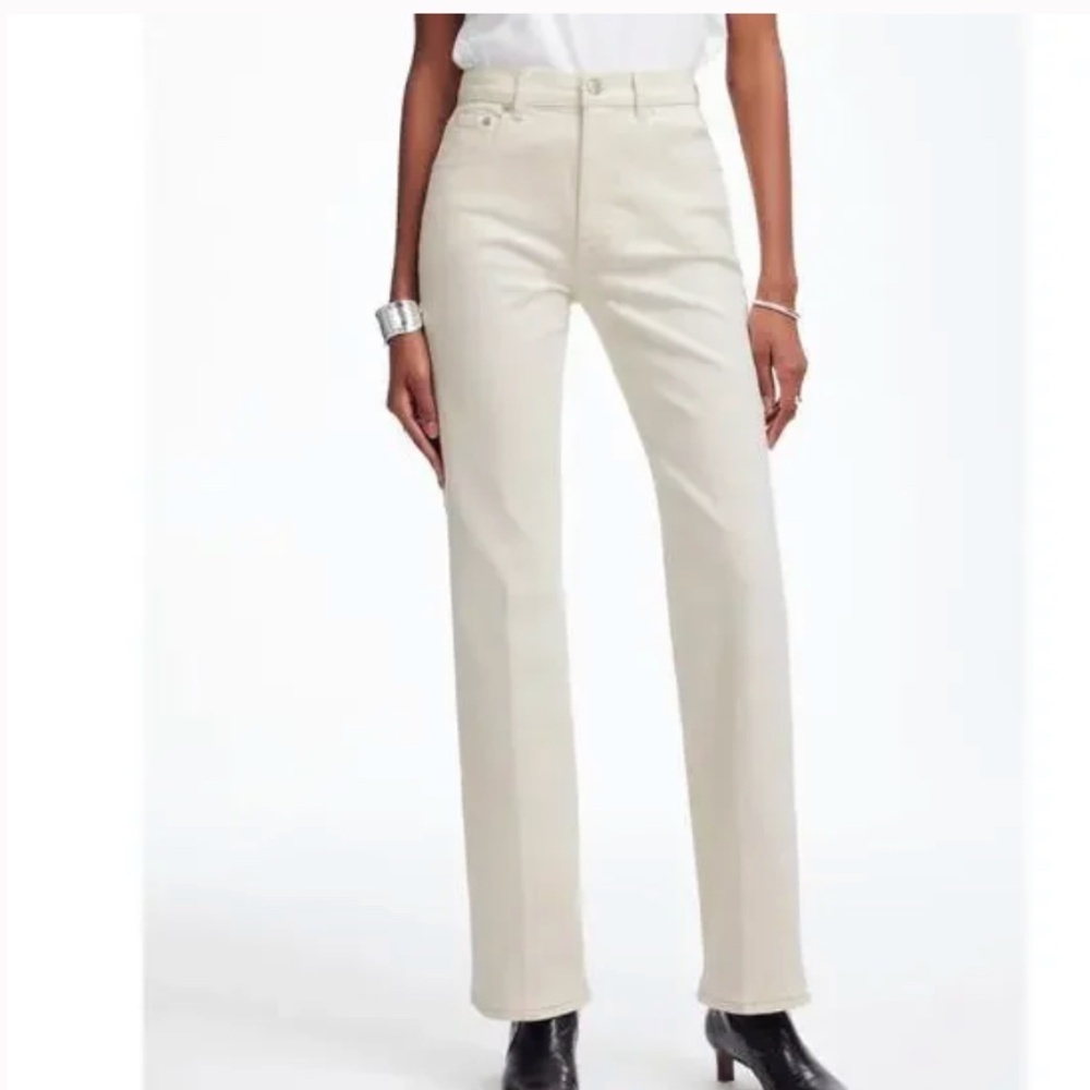 Madewell Relaxed Bootcut Jeans Vintage Ivory Stretch High Rise Size 28 NWT - Picture 2 of 12